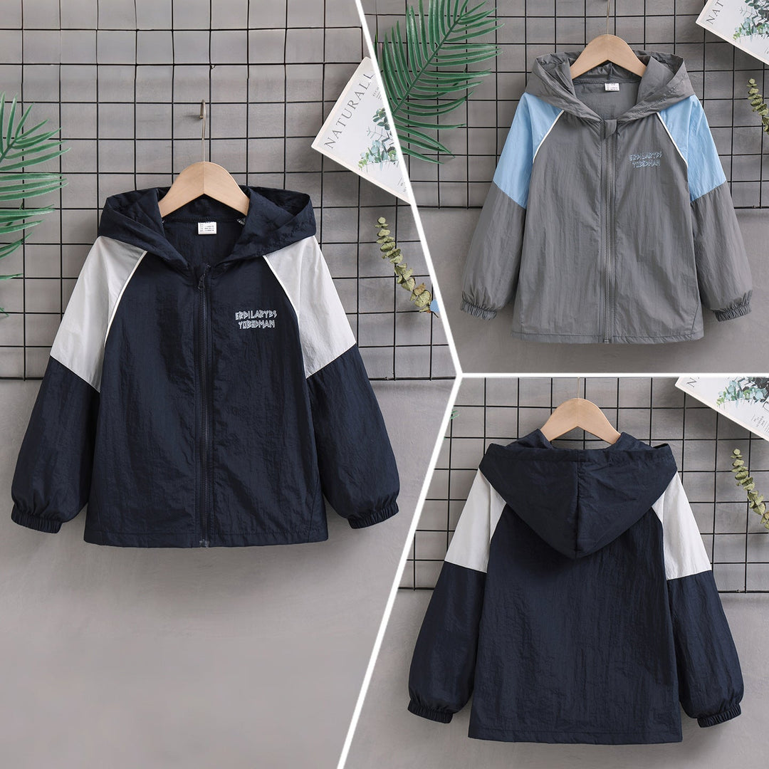Unisex nan leichte Kapuzen-Windjacke mit Kontrastärmeln und elastischen Bündchen Echo Archiv