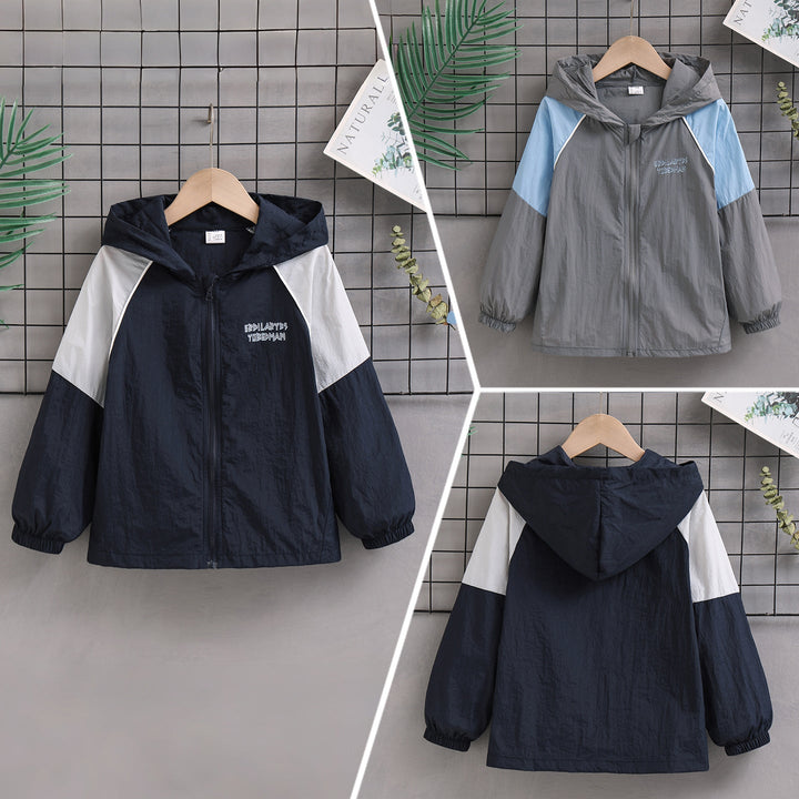 Unisex nan leichte Kapuzen-Windjacke mit Kontrastärmeln und elastischen Bündchen Echo Archiv