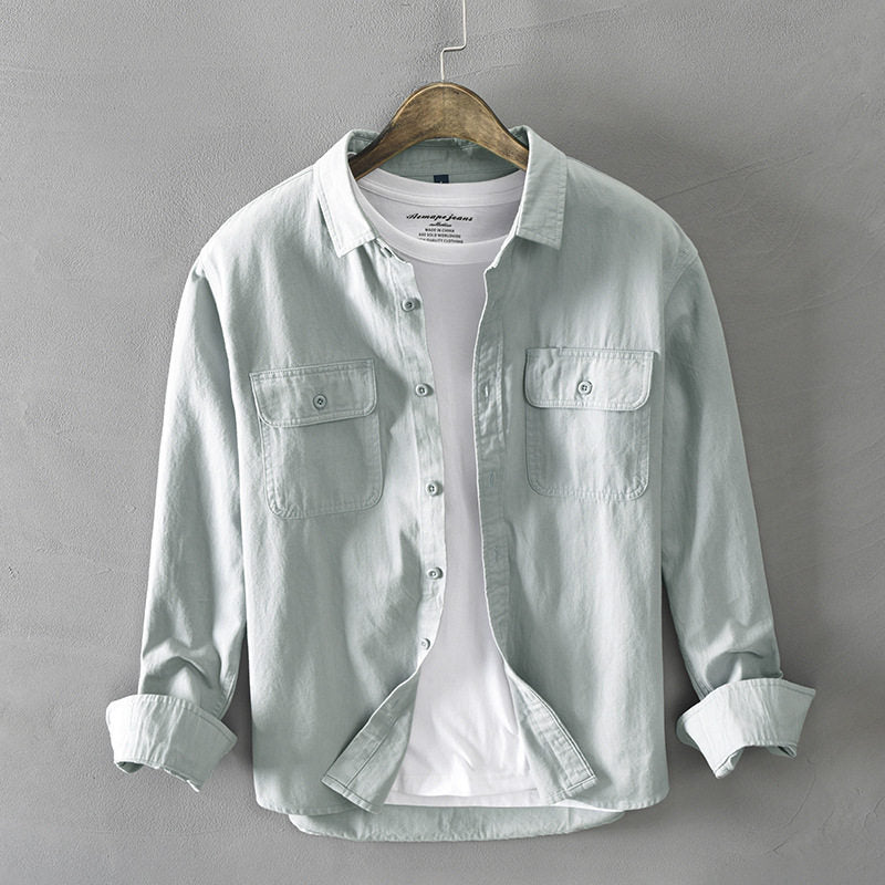 Herren Lässige Hemdjacke mit Brusttaschen Echo Archiv