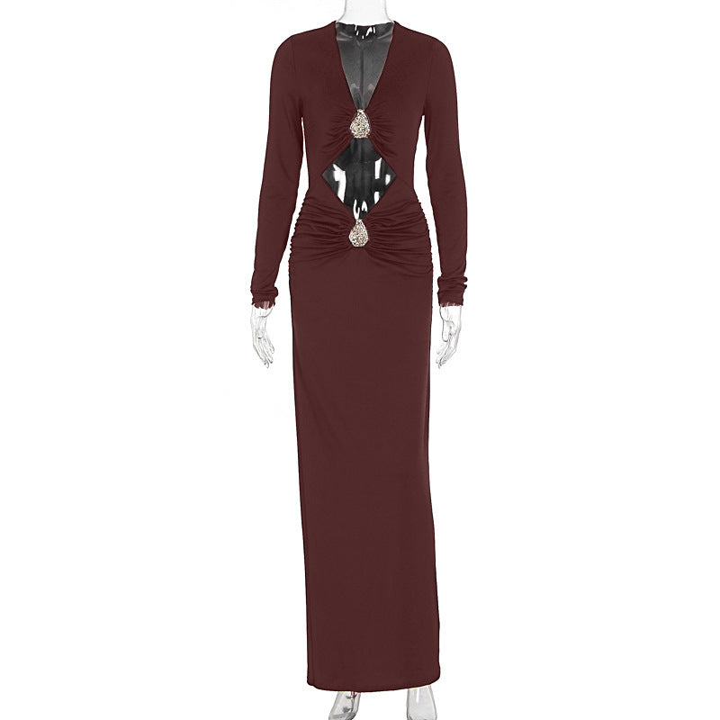 Damen Glamouröses Abendkleid mit raffinierten Cut-Outs und funkelnden Details Echo Archiv