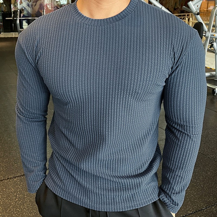Herren Langarmshirt mit strukturiertem Design und modernem Schnitt Echoarchiv