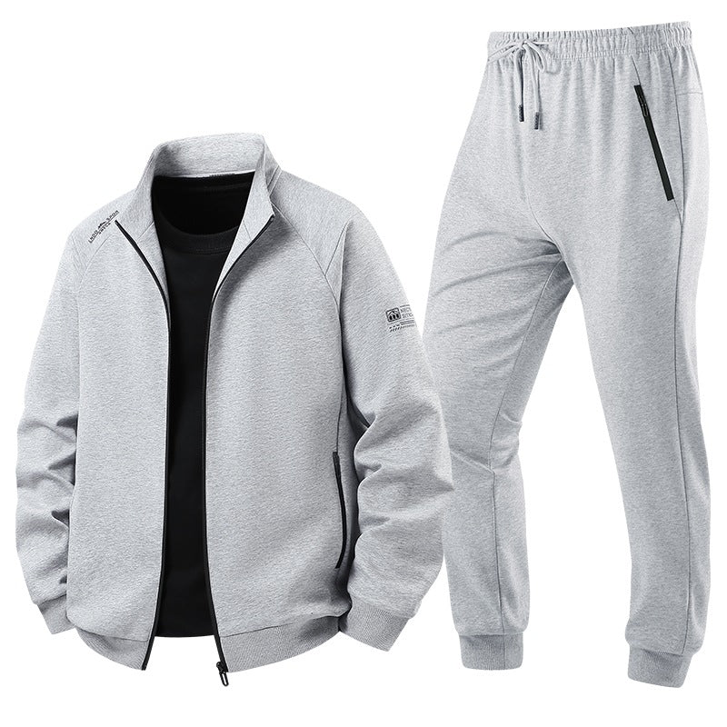 Herren Leichter Freizeit-Trainingsanzug-Set mit Reißverschlussjacke, elastischer Bund & Reißverschlusstaschen Echoarchiv