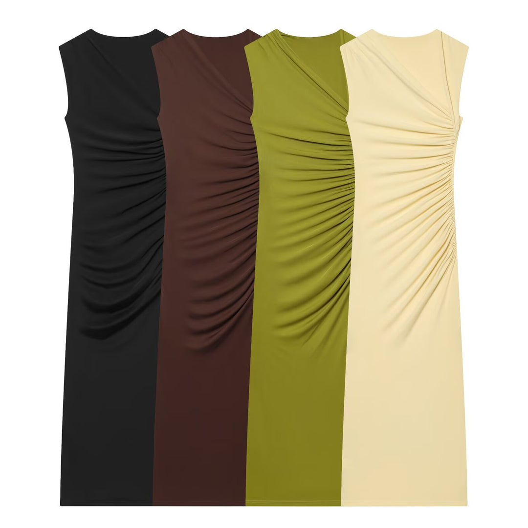 Damen ärmelloses Maxikleid mit raffinierten Rüschendetails und elegantem Schnitt Echo Archiv
