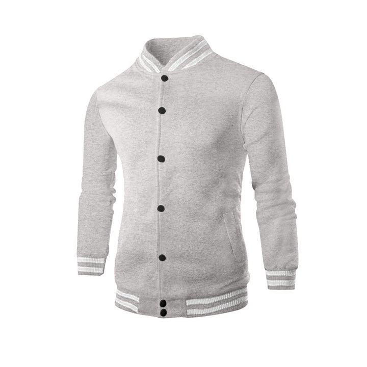 Herren sportliche Collegejacke mit hochgeschlossenem Kragen und klassischen elastischen Bündchen Echoarchiv