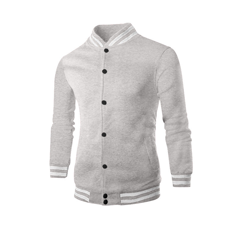 Herren nan schlanke Collegejacke im Collegestil mit Druckknopfleiste und kontrastierenden Rippbündchen Echo Archiv