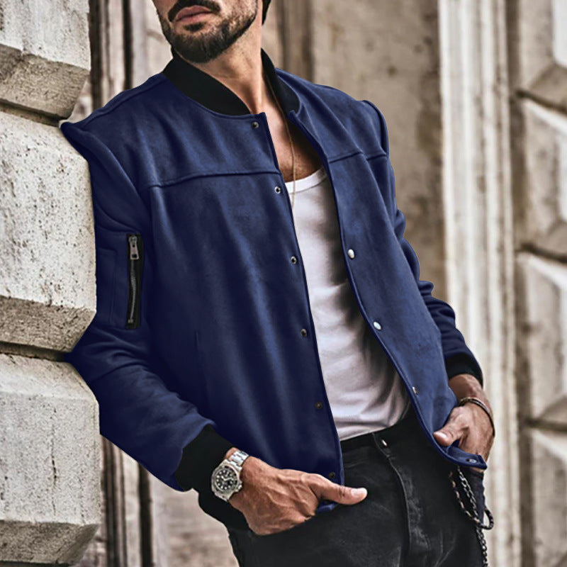 Herren sportliche Collegejacke mit seitlichen Reißverschlusstaschen Echoarchiv