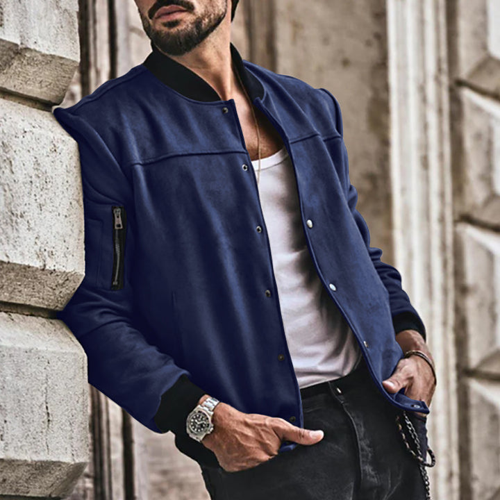 Herren sportliche Collegejacke mit seitlichen Reißverschlusstaschen Echoarchiv