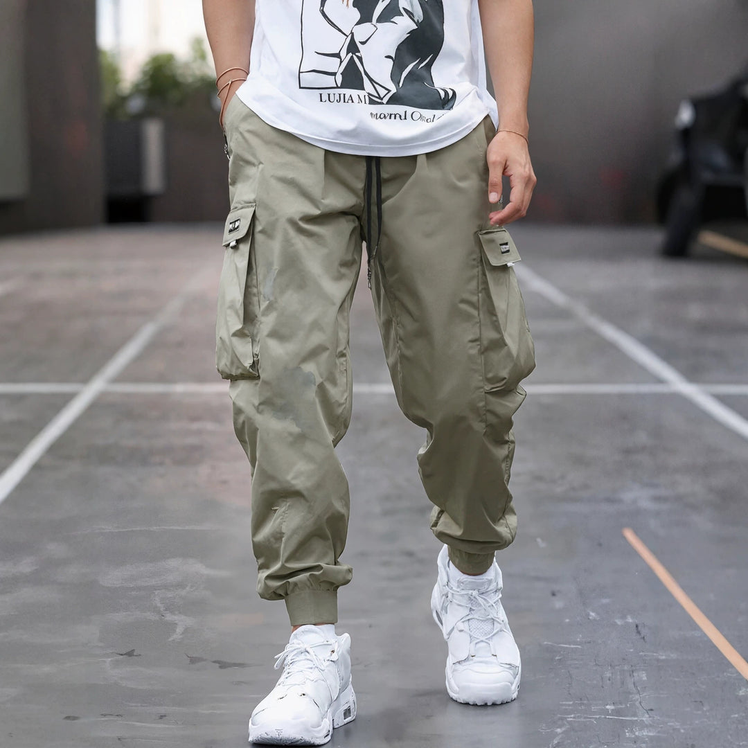 Herren Tapered Cargo-Joggerhose mit elastischem Tunnelzug, verstärkten Klappentaschen & gerippten Knöchelbündchen Echo Archiv