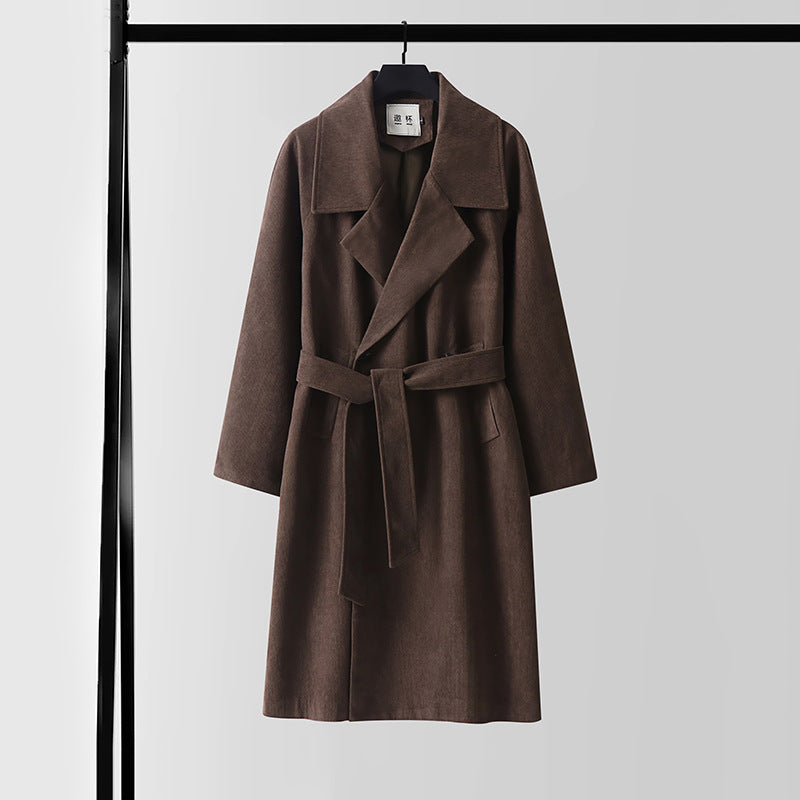 Damen Oversize Wollmix-Mantel mit breitem Revers und verdeckter Doppelknopfleiste Echoarchiv