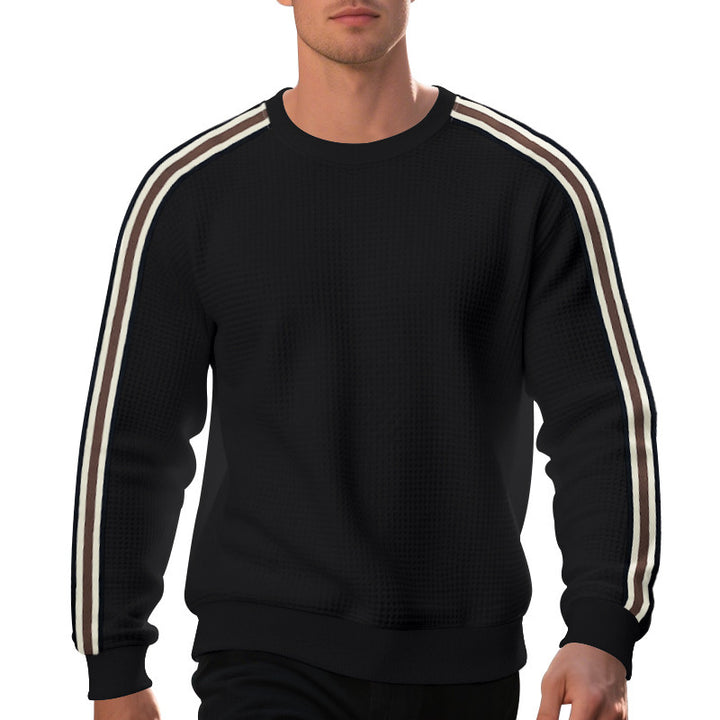 Herren lässiger Sweatshirt mit strukturiertem Design und sportlichen Streifen Echoarchiv