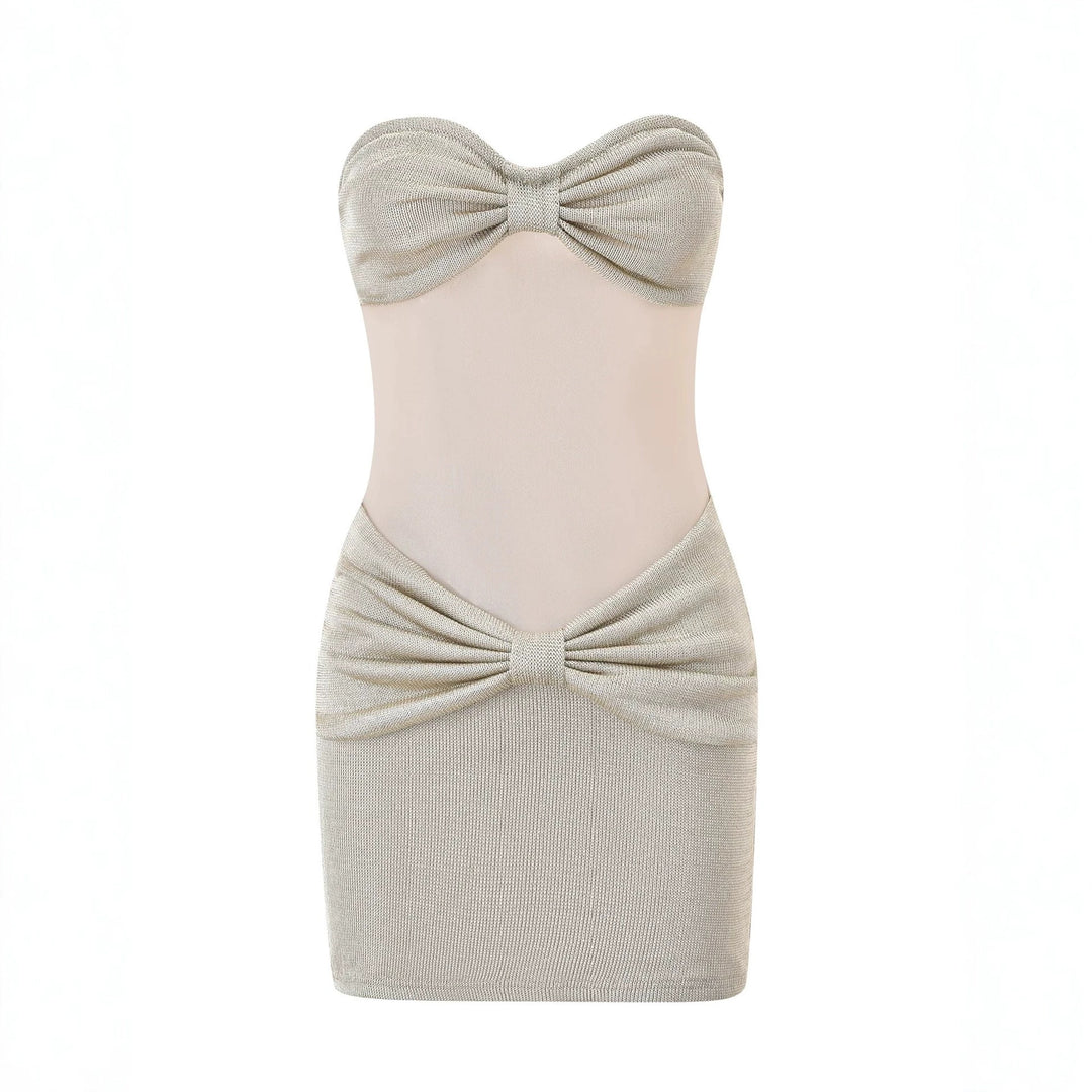 Damen Bandeau Minikleid mit raffiniertem Rüschenelement Echo Archiv