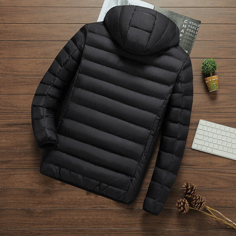 Herren leichte gesteppte Kapuzen‑Steppjacke mit Thermofüllung und packbarer Konstruktion – Taviero