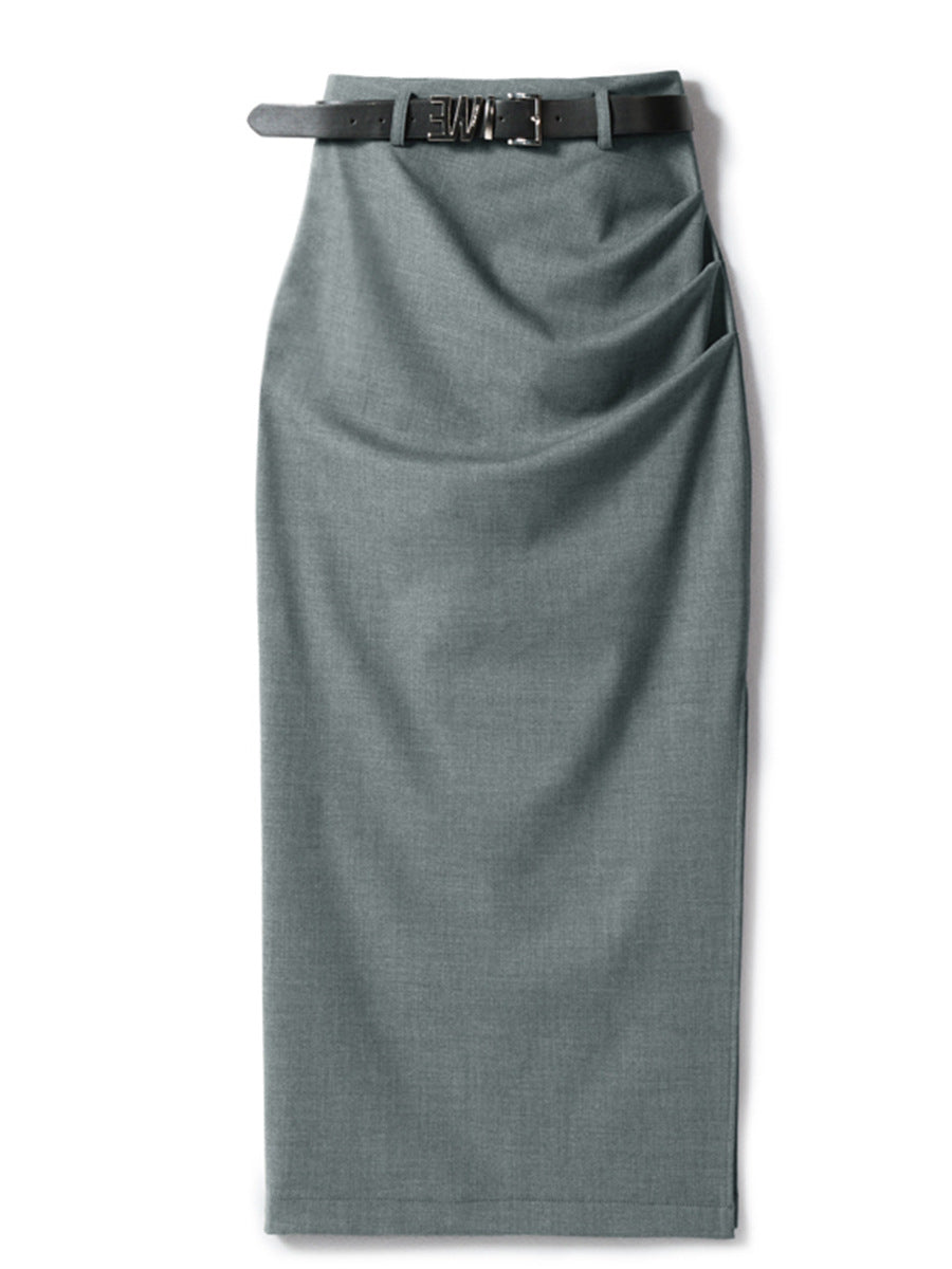 Damen Eleganter Wickelrock mit Taillengürtel Echoarchiv