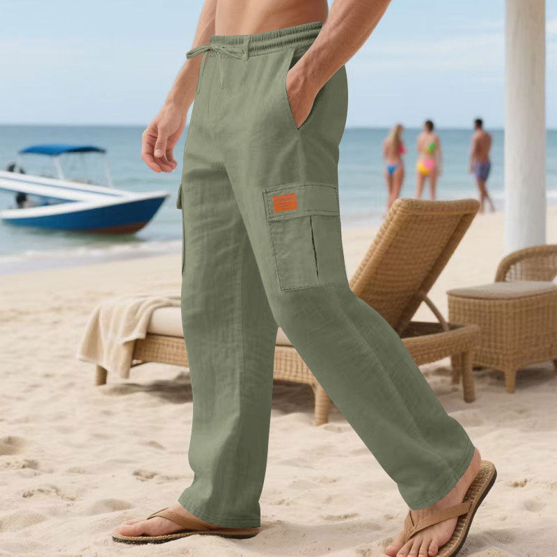 Herren nan maritime Strand-Cargohose im Relaxschnitt mit elastischem Tunnelzugbund Echo Archiv