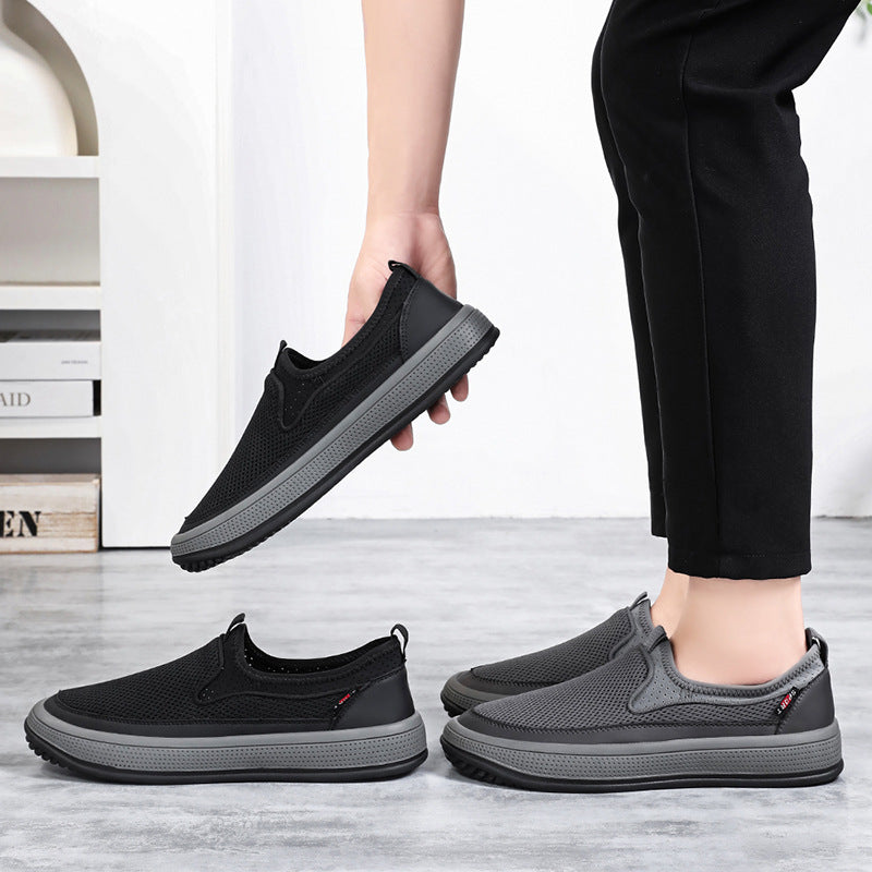 Herren nan atmungsaktiver Slip-On Mesh-Sneaker mit elastischem Einstieg und perforierter EVA-Plateausohle Echo Archiv