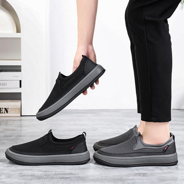 Herren nan atmungsaktiver Slip-On Mesh-Sneaker mit elastischem Einstieg und perforierter EVA-Plateausohle Echo Archiv