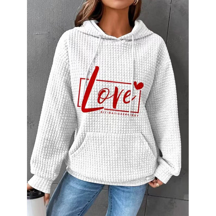 Damen Bequemer Kapuzenpullover mit Herzmotiv Echoarchiv