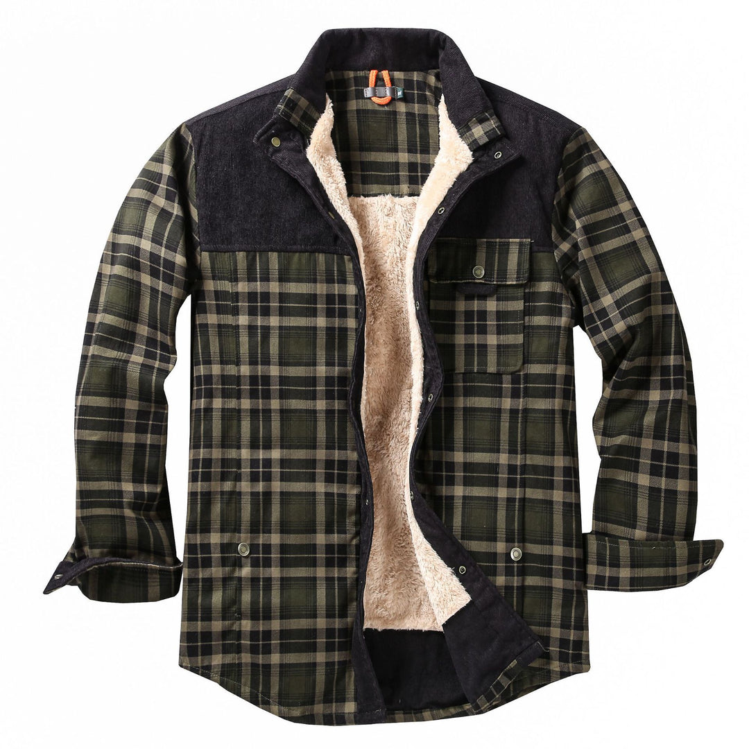 Herren Lässige Flanelljacke mit Teddyfutter Echo Archiv