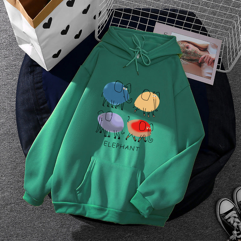 Damen Kapuzenpullover mit minimalistischer Grafik, lockerer Oversize-Passform und Kängurutasche – Auréline