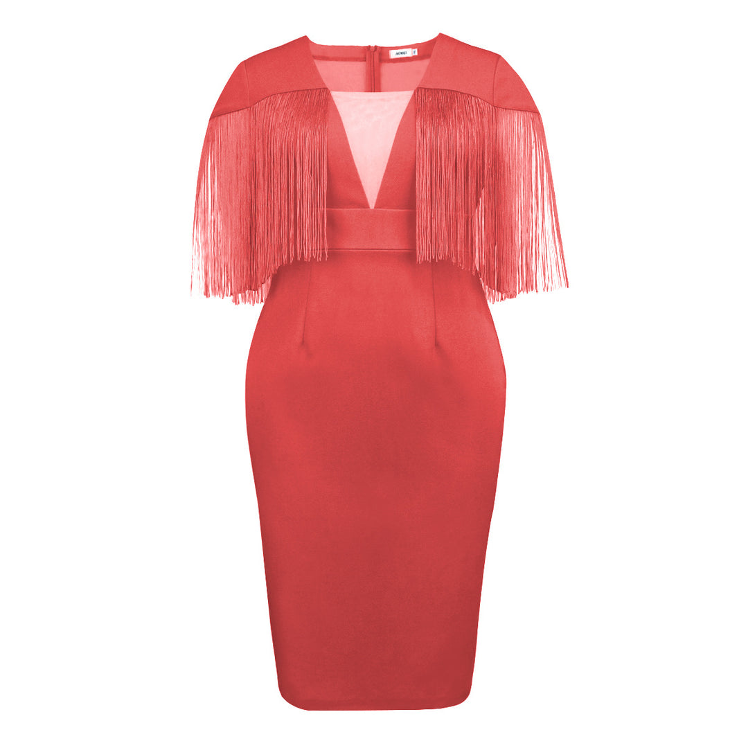 Damen Figurbetontes Kleid mit Fransen-Detail Echo Archiv