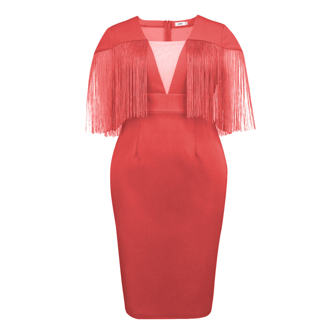 Damen Figurbetontes Kleid mit Fransen-Detail – Élara