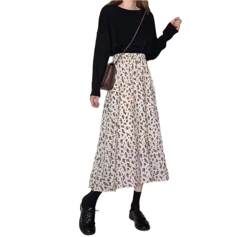 Damen Eleganter Midirock mit floralem Muster Echo Archiv