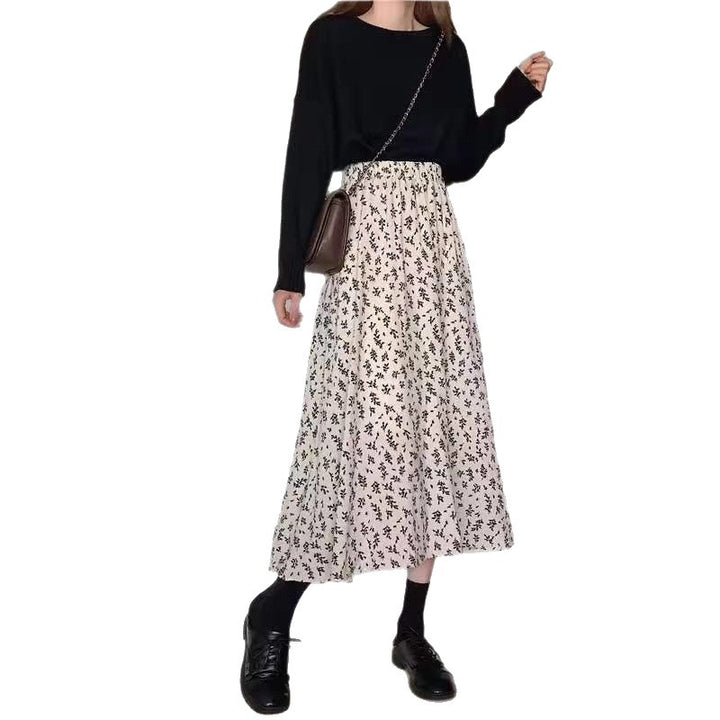 Damen Eleganter Midirock mit floralem Muster Echo Archiv