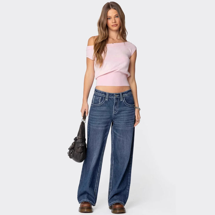 Damen Off-Shoulder T-Shirt Echo Archiv