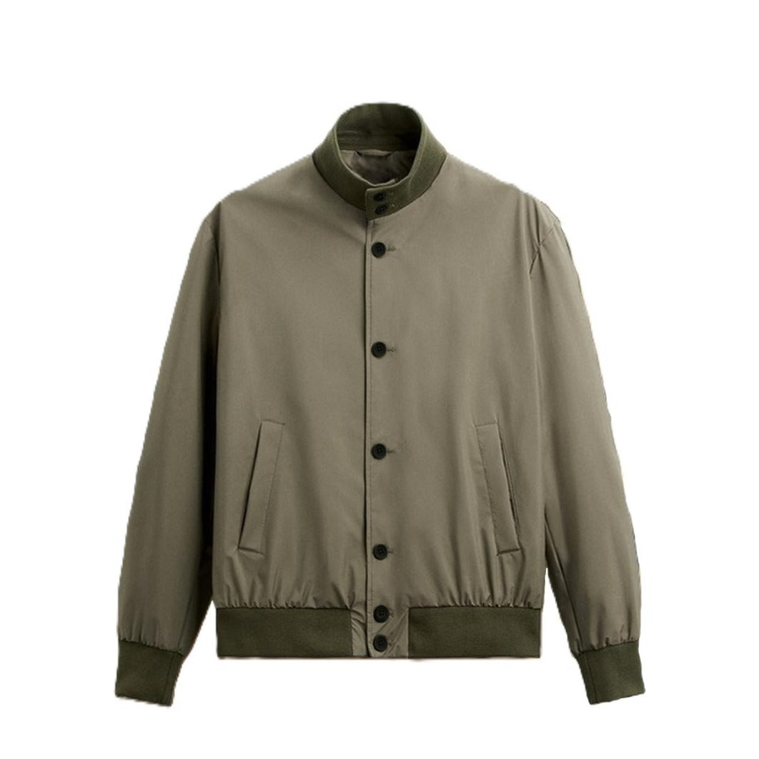 Herren stylische und praktische Bomberjacke mit elastischem Bund und Knopfleiste Echoarchiv
