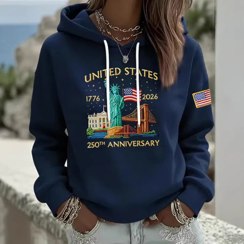 Damen Kreativer Kapuzenpullover mit einzigartigem Statuesque-Motiv Echoarchiv