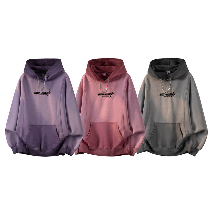 Unisex Oversize Kapuzenpullover mit handschriftlichem Grafik-Print, Kängurutasche & geripptem Saum Echoarchiv