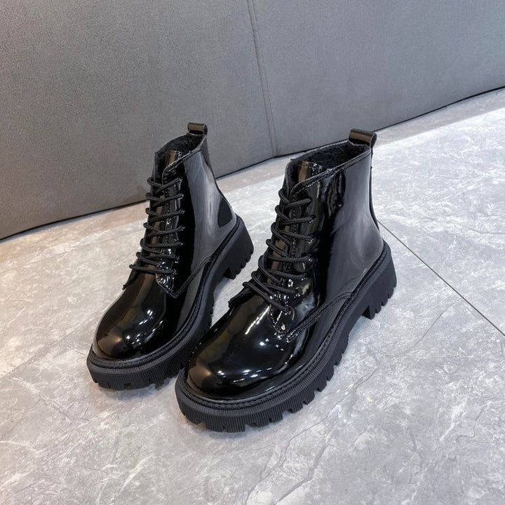 Damen Plateau-Schnürstiefelette mit robuster Profilsohle Echoarchiv