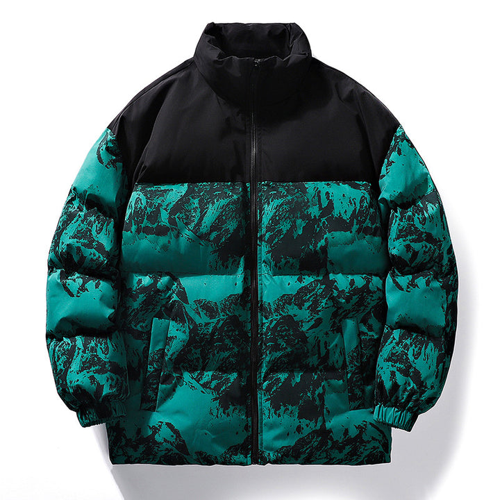 Herren sportliche Winterjacke mit mäntelndem Design und hohem Kragen Echoarchiv