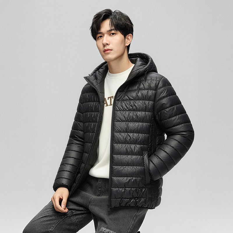 Herren Packbare Minimalistische Stepp-Kapuzenjacke mit wasserabweisender Außenlage & Thermofaser Echo Archiv