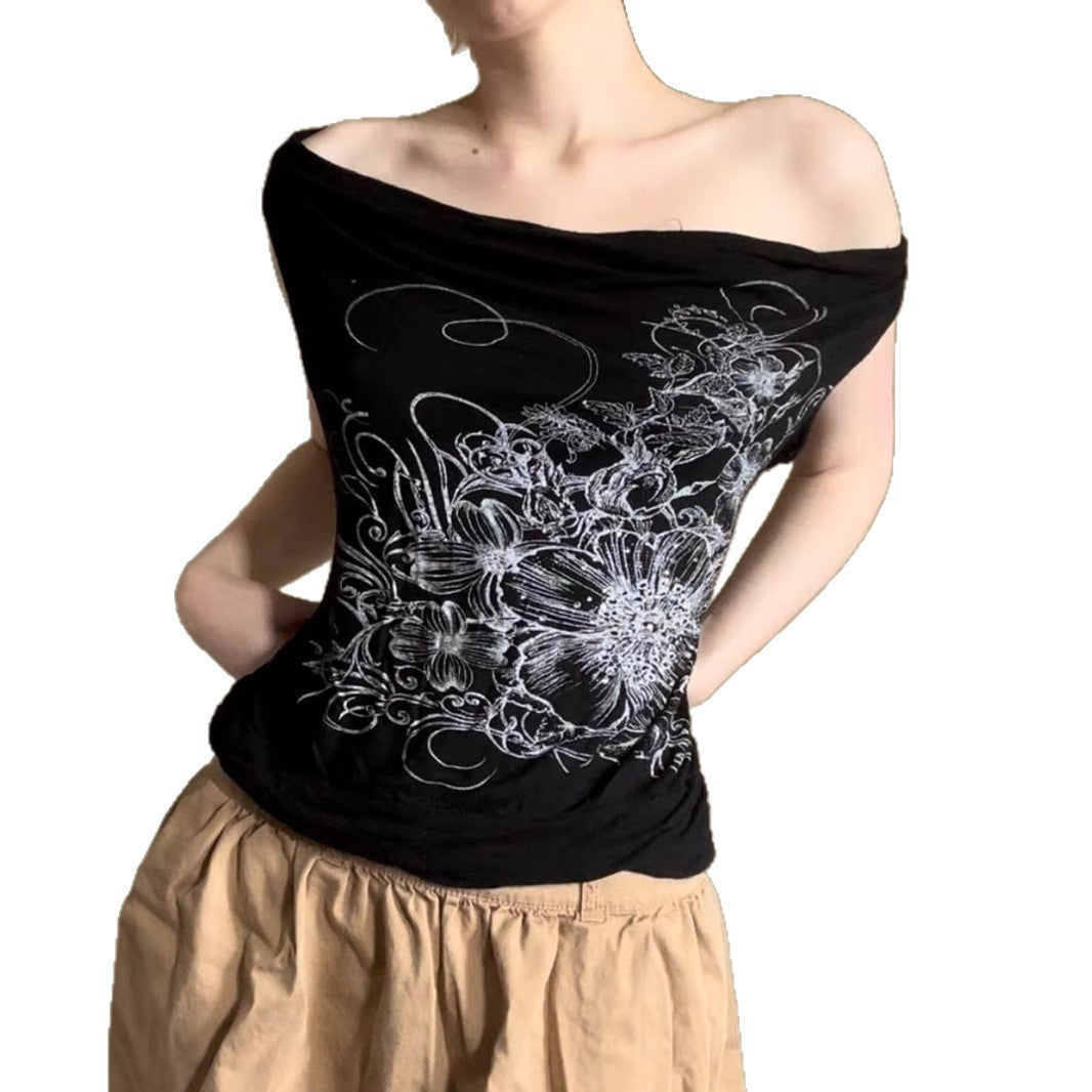 Damen ärmelloses Crossover-Top mit floralem Design Echo Archiv