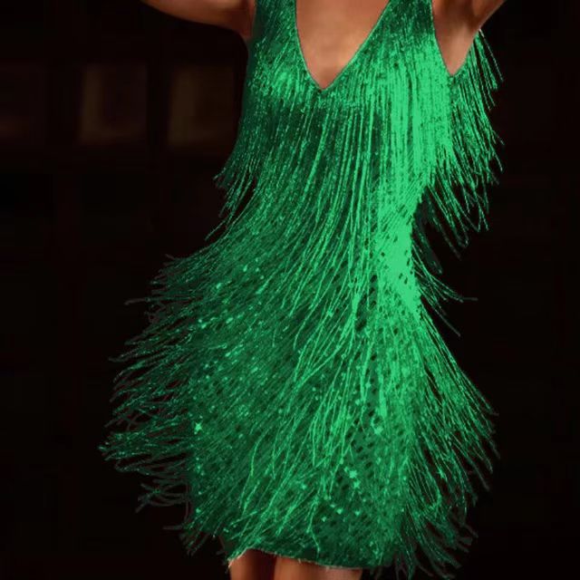 Echoarchiv | Rüschenquast V-Ausschnitt Ärmelloses Minikleid