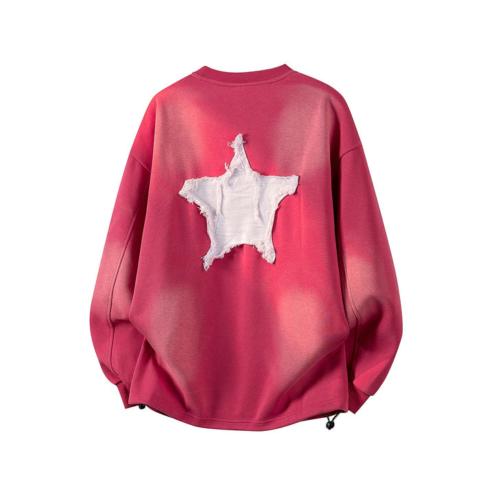 Damen Oversize-Sweatshirt mit gesticktem Schriftzug, abgerundetem Saum & überschnittener Schulter Echoarchiv