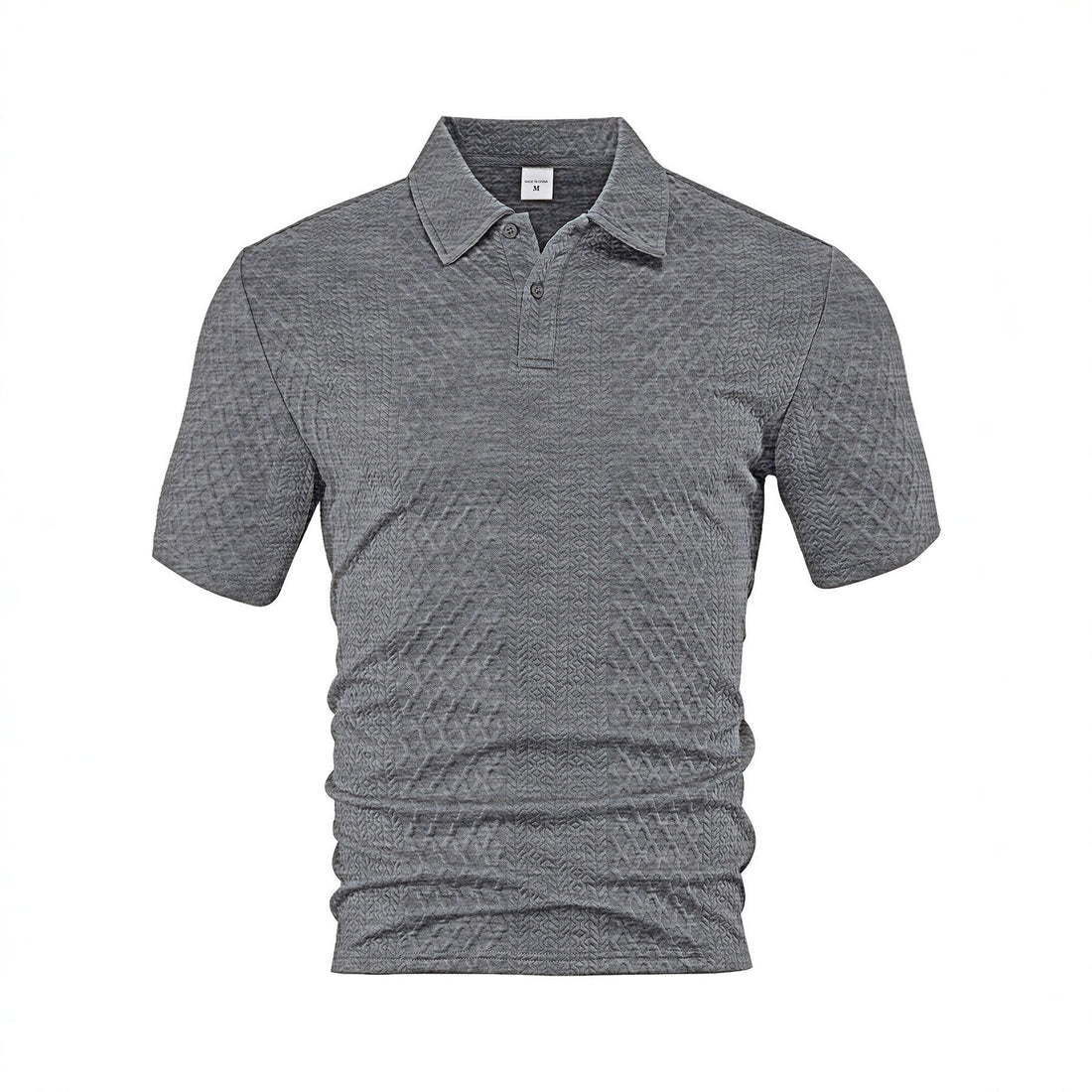 Herren texturiertes Jacquard-Poloshirt kurzärmelig schmaler Schnitt mit Polokragen – Cavello
