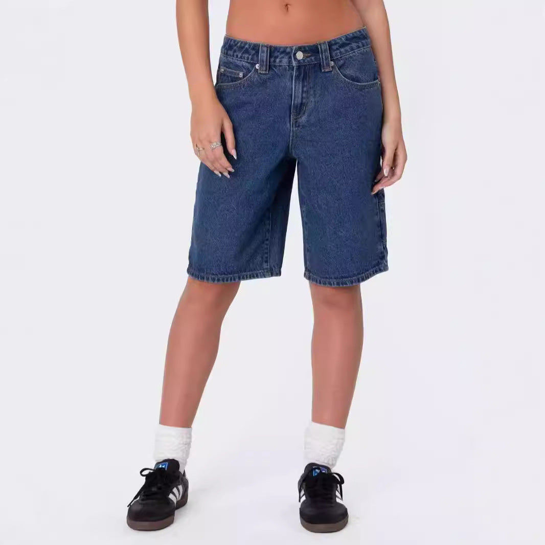 Damen modische Denim-Shorts im lässigen Schnitt mit hoher Taille Echo Archiv
