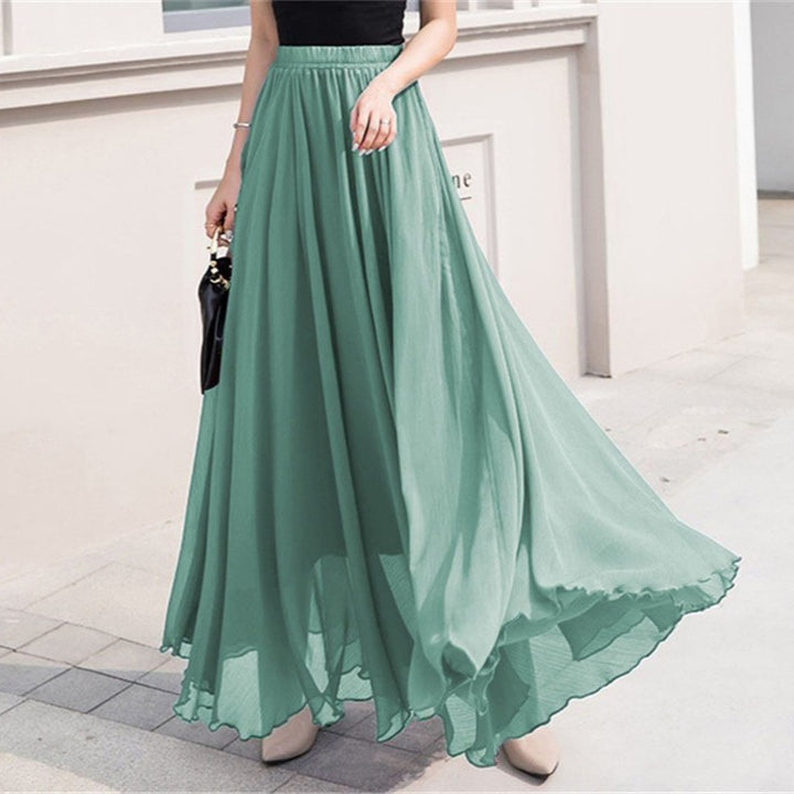 Damen nan Maxi-Chiffonrock mit elastischem Bund und fließender A-Linie Echo Archiv