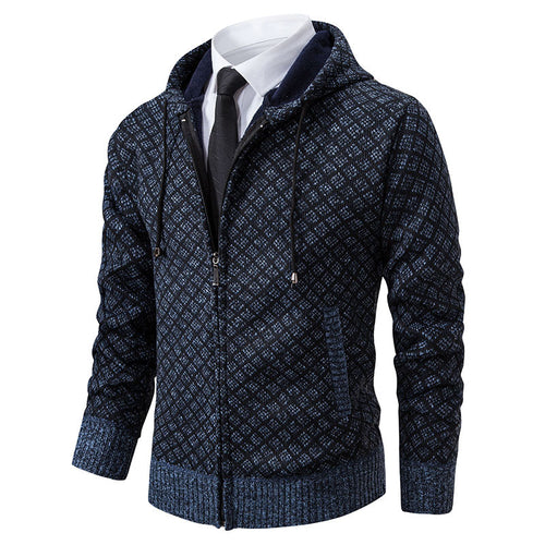 Herren stylische Jacke mit modernem Wabenmuster und Kapuze Echoarchiv