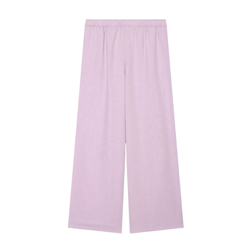 Damen Weite Palazzo-Hose mit elastischem Bund und fließendem Leinenmix Echo Archiv
