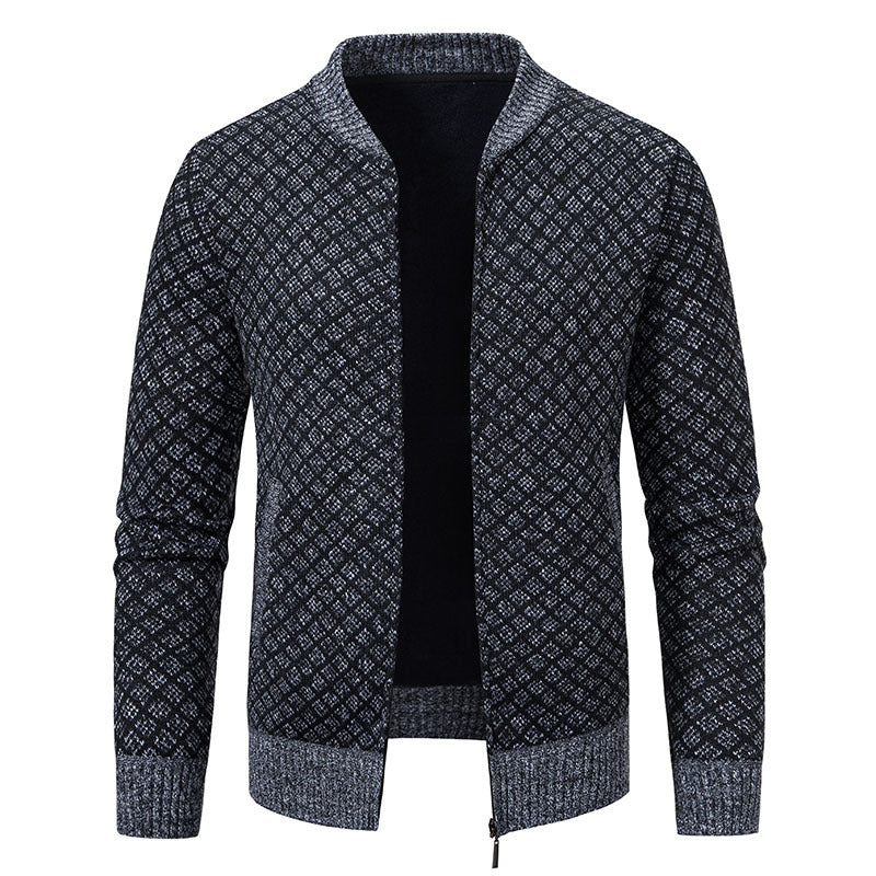 Herren Strickjacke mit modernem Zippverschluss und strukturiertem Design Echoarchiv