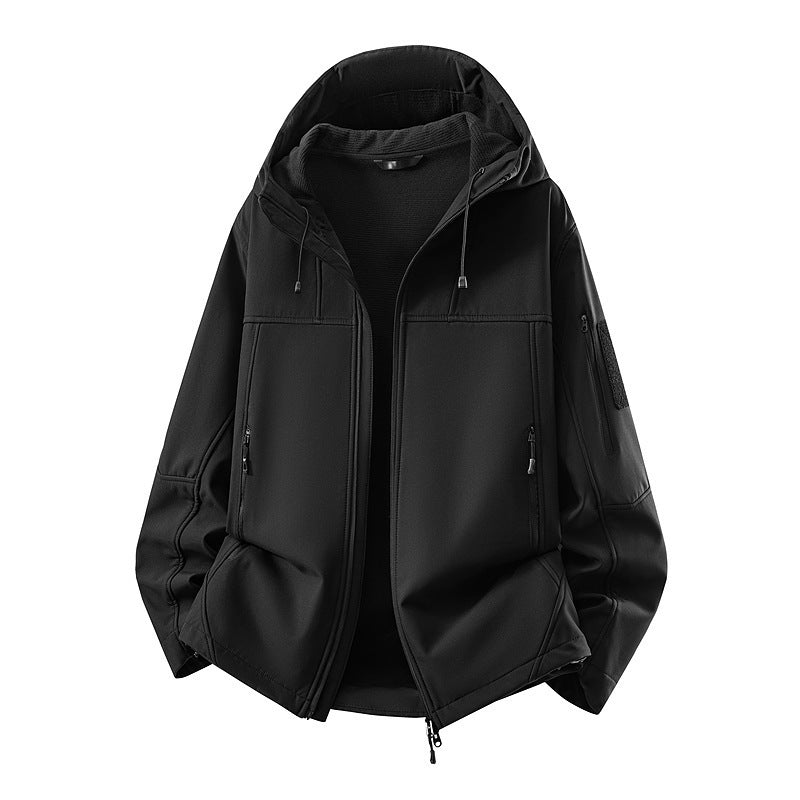 Herren Softshell-Jacke mit Fleecefutter, wasserabweisend und kapuzenverstärkung Echoarchiv