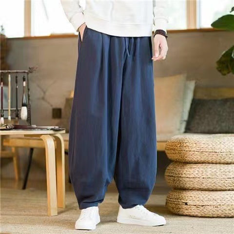 Unisex nan moderner Oversize Harem-Jogger mit tiefem Schritt, Tunnelzug und seitlichen Eingrifftaschen Echo Archiv