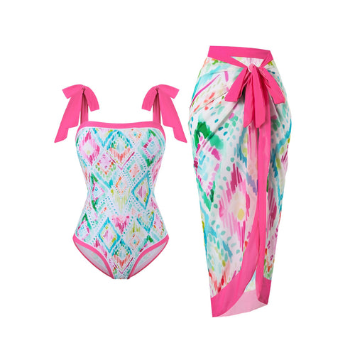 Damen Badeanzug- und Sarong-Set Echo Archiv