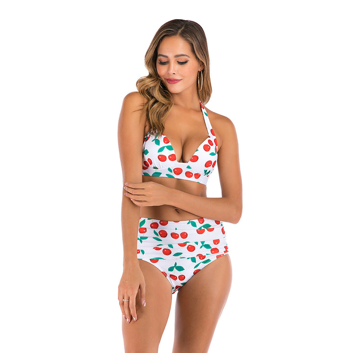 Damen Hoch taillierter Bikini mit floralem Design Echo Archiv