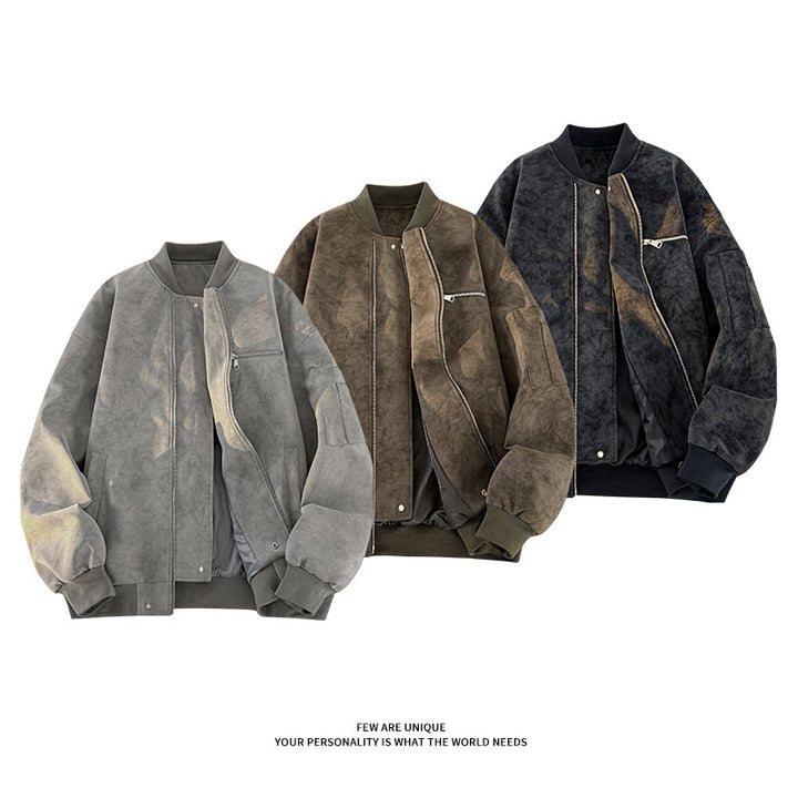Herren lässige Oversized-Bomberjacke aus strapazierfähigem Material mit praktischen Taschen Echoarchiv