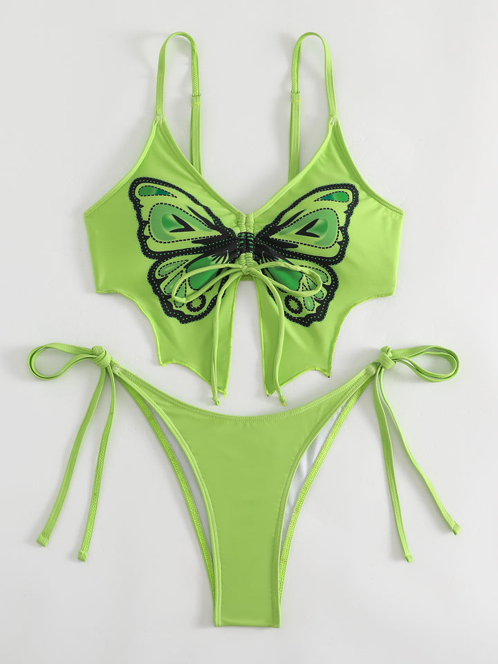 Damen Buntes Bikini-Set mit Schmetterlingsdesign Echo Archiv