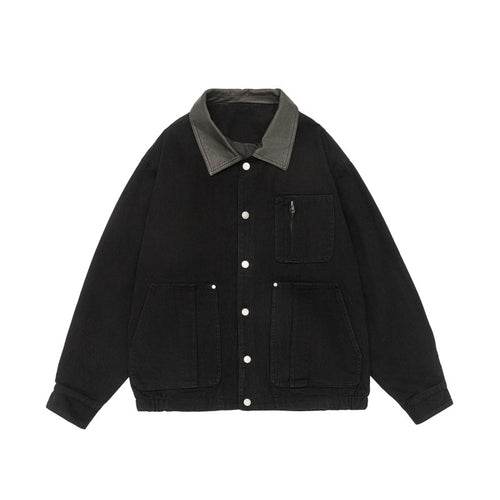 Herren Boxy-Canvas-Fieldblouson mit Druckknopfleiste und großen Utility‑Taschen Echoarchiv